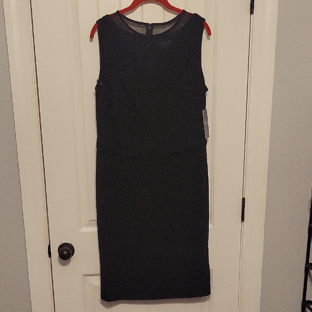 Lauren Ralph Lauren Black Sleeveless Sheath Midi Dress